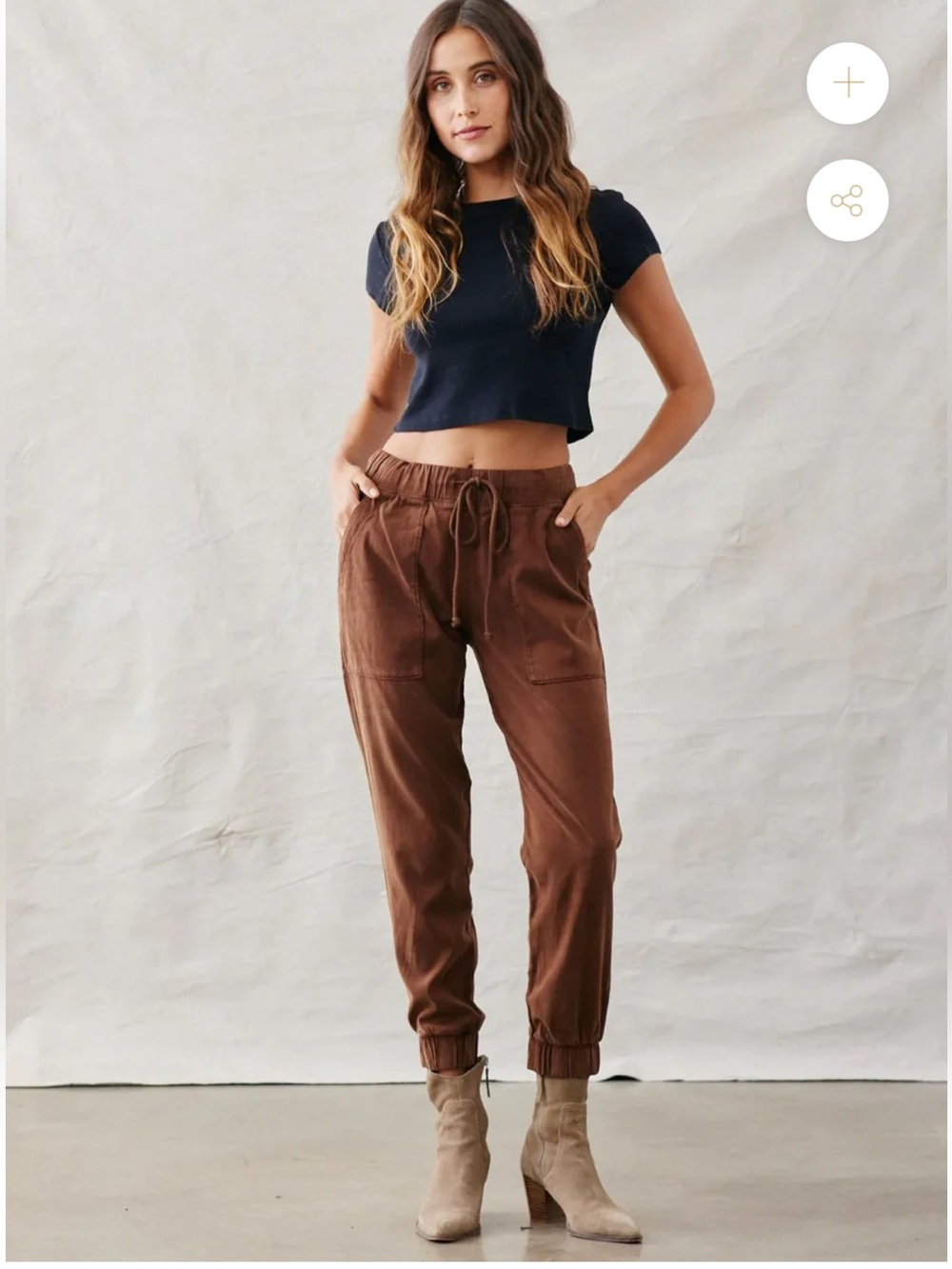 Bella Dahl Brown Drawstring Joggers